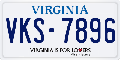 VA license plate VKS7896