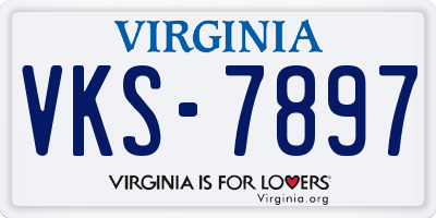 VA license plate VKS7897