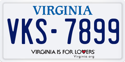 VA license plate VKS7899