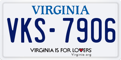 VA license plate VKS7906