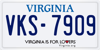 VA license plate VKS7909