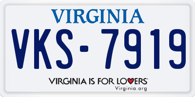 VA license plate VKS7919