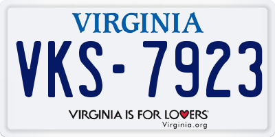 VA license plate VKS7923