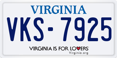VA license plate VKS7925