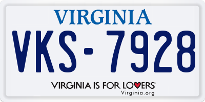 VA license plate VKS7928