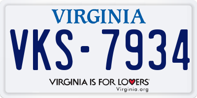 VA license plate VKS7934