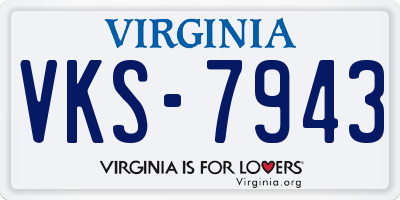 VA license plate VKS7943