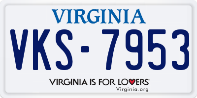 VA license plate VKS7953
