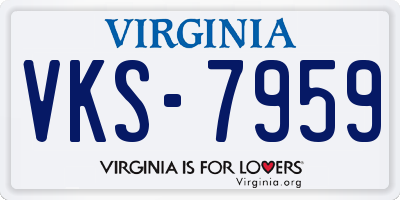 VA license plate VKS7959