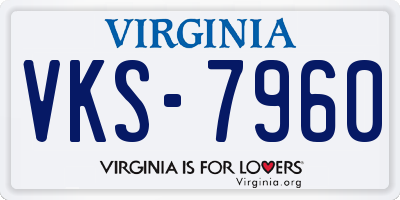VA license plate VKS7960