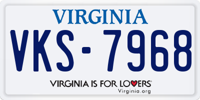 VA license plate VKS7968
