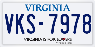 VA license plate VKS7978