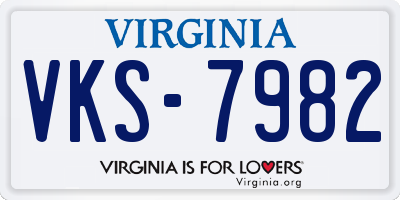 VA license plate VKS7982