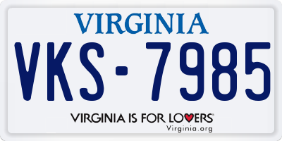 VA license plate VKS7985