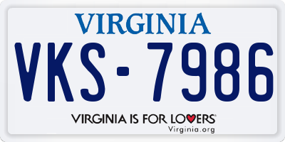 VA license plate VKS7986