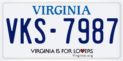 VA license plate VKS7987