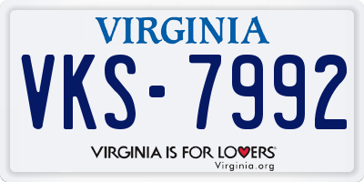 VA license plate VKS7992
