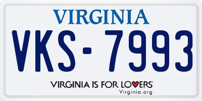 VA license plate VKS7993