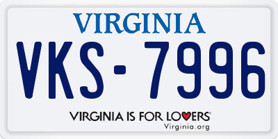 VA license plate VKS7996