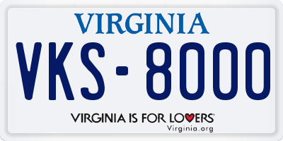 VA license plate VKS8000