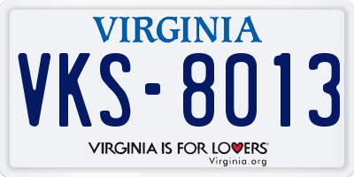 VA license plate VKS8013
