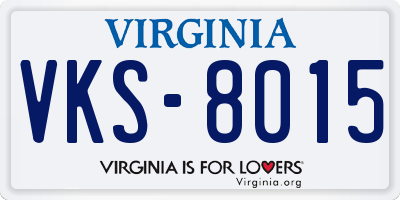 VA license plate VKS8015