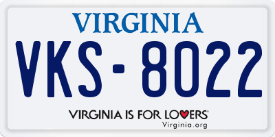 VA license plate VKS8022
