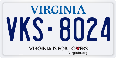 VA license plate VKS8024