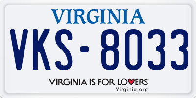 VA license plate VKS8033
