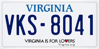 VA license plate VKS8041