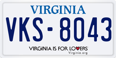 VA license plate VKS8043