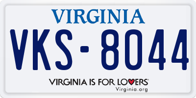 VA license plate VKS8044