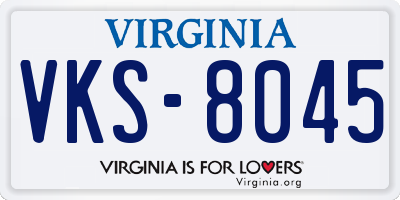 VA license plate VKS8045