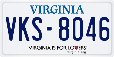 VA license plate VKS8046