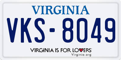VA license plate VKS8049