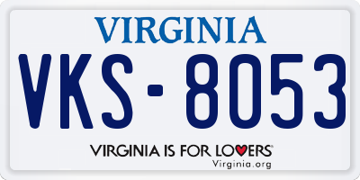 VA license plate VKS8053