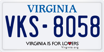 VA license plate VKS8058