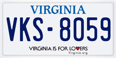 VA license plate VKS8059