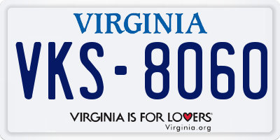 VA license plate VKS8060