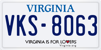 VA license plate VKS8063
