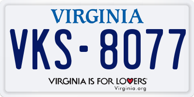 VA license plate VKS8077