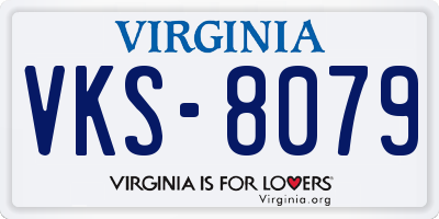 VA license plate VKS8079