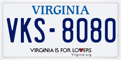 VA license plate VKS8080