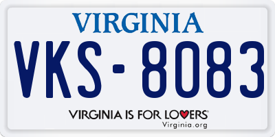 VA license plate VKS8083