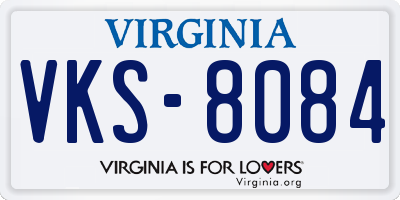 VA license plate VKS8084