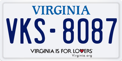 VA license plate VKS8087