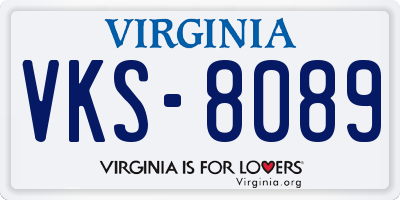 VA license plate VKS8089
