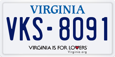 VA license plate VKS8091