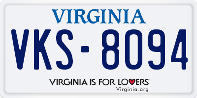 VA license plate VKS8094