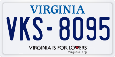 VA license plate VKS8095
